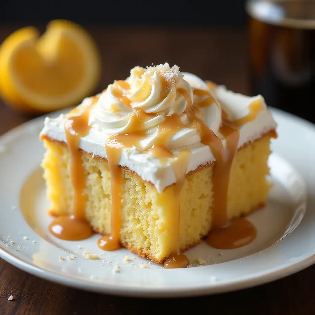 Salted Caramel Irish Cream Poke Cake