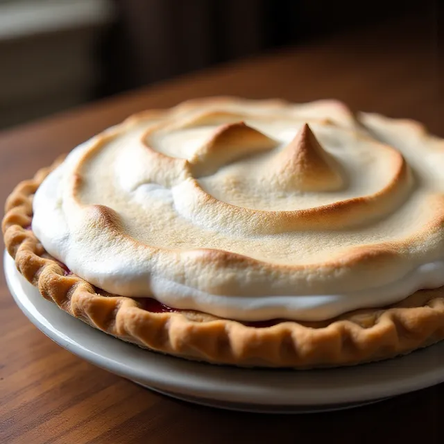 Dave's Rhubarb Custard Pie with Meringue