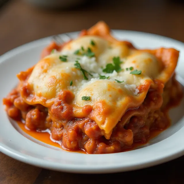 Beefy Baked Ravioli