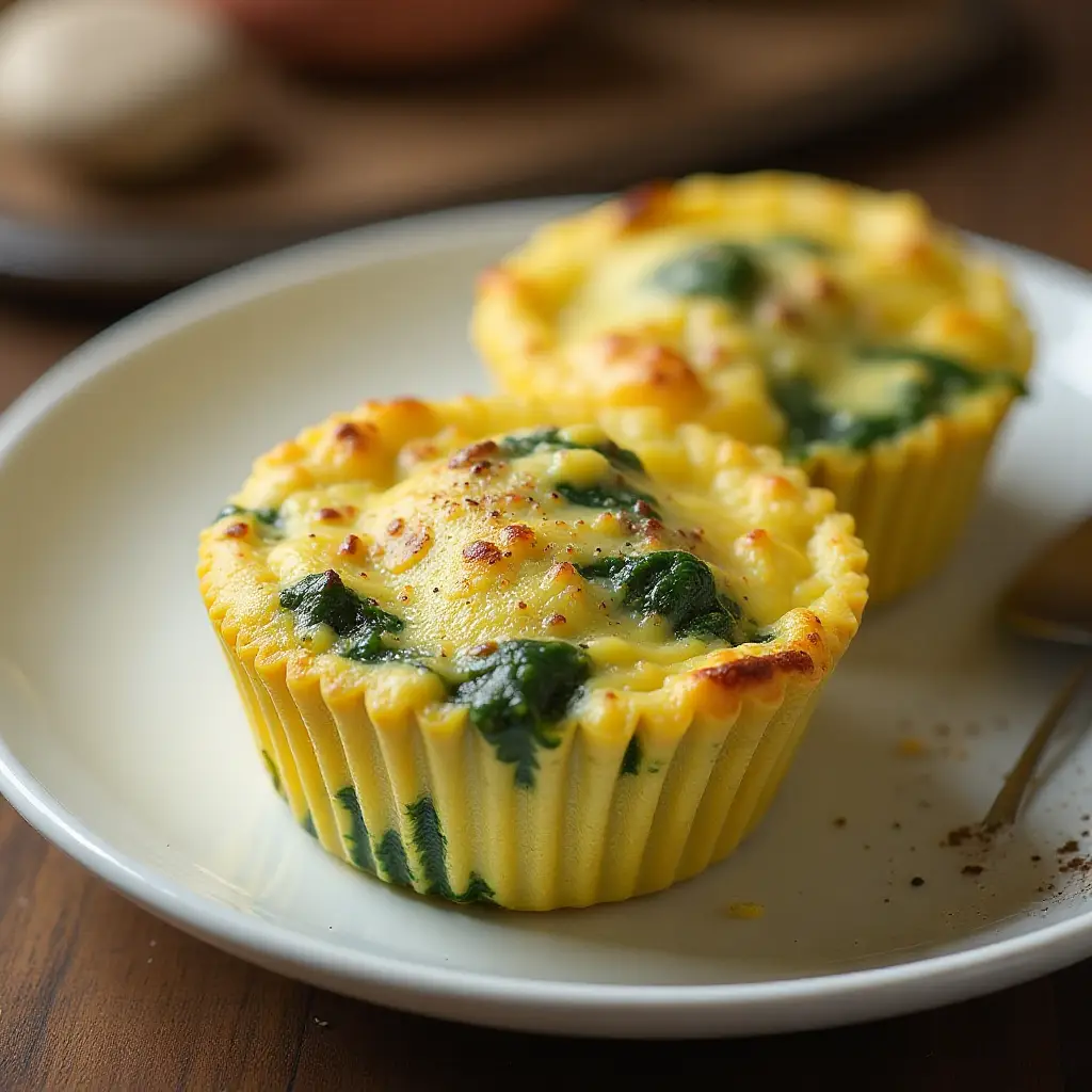 Veggie Egg Muffins with Spinach and Mushrooms