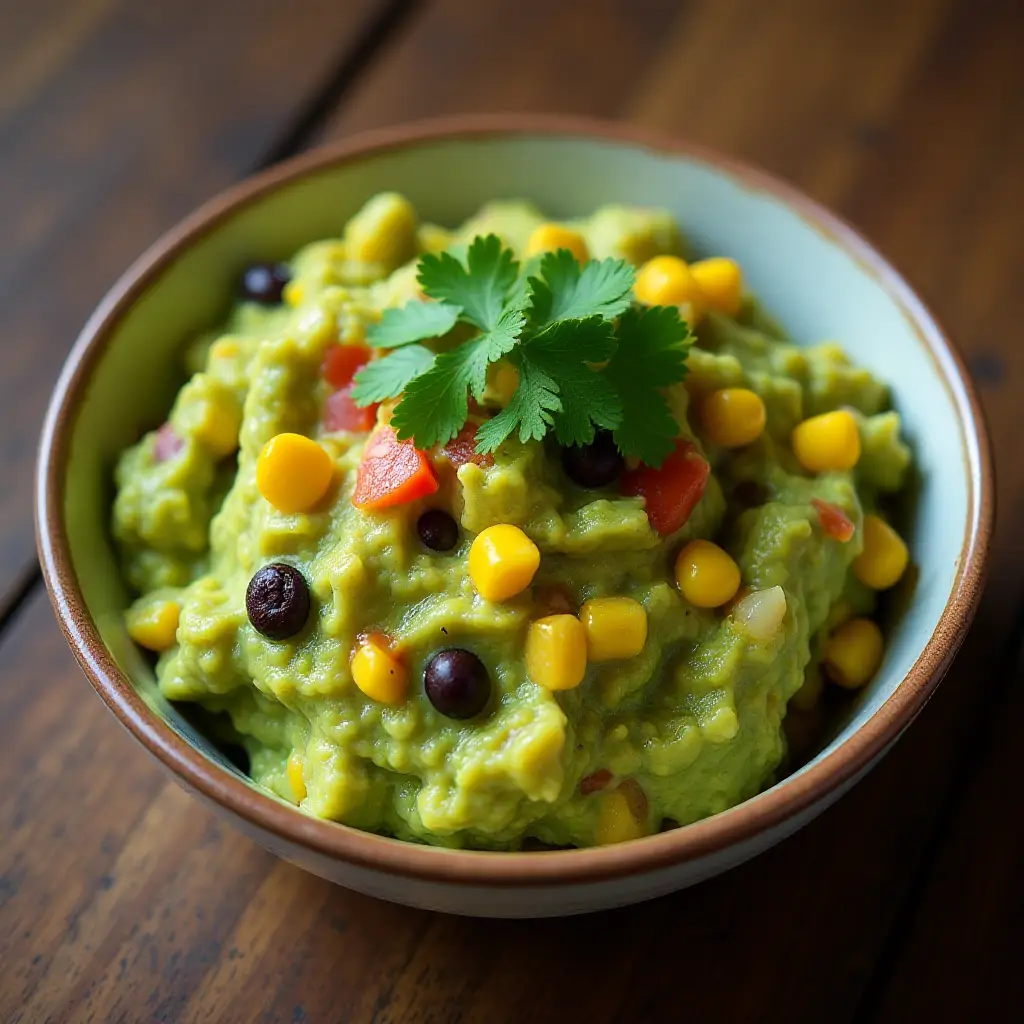 Corn and Black Bean Guacamole