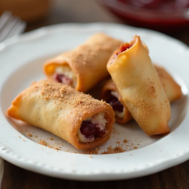 Air-Fried Double Cherry Mini Egg Rolls