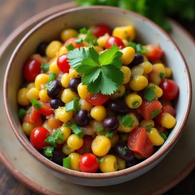 Heather's Cilantro, Black Bean, and Corn Salsa