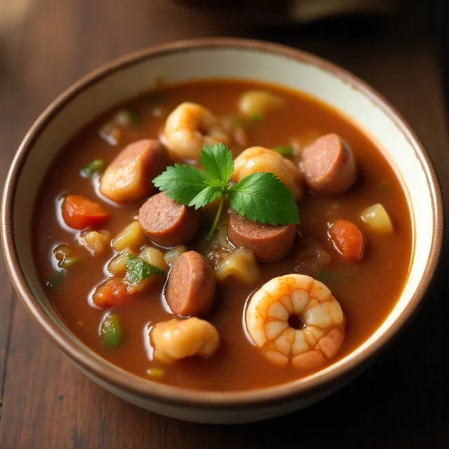 Shrimp and Sausage and Chicken Gumbo