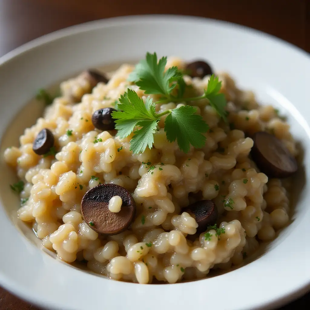 Shiitake and Baby Bella Mushroom Risotto