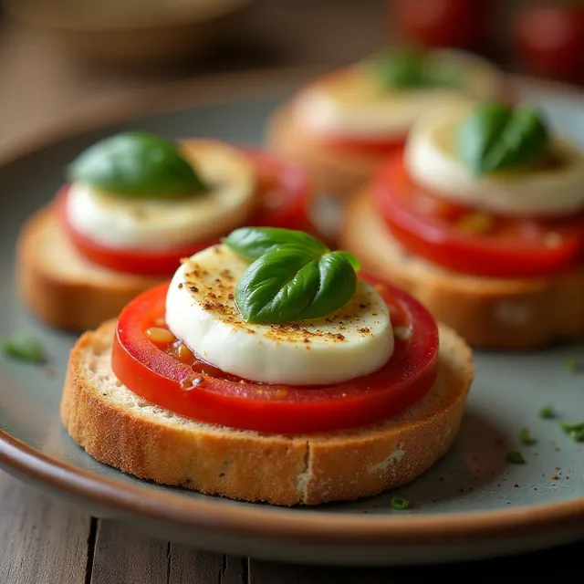 Baked Caprese Crostini