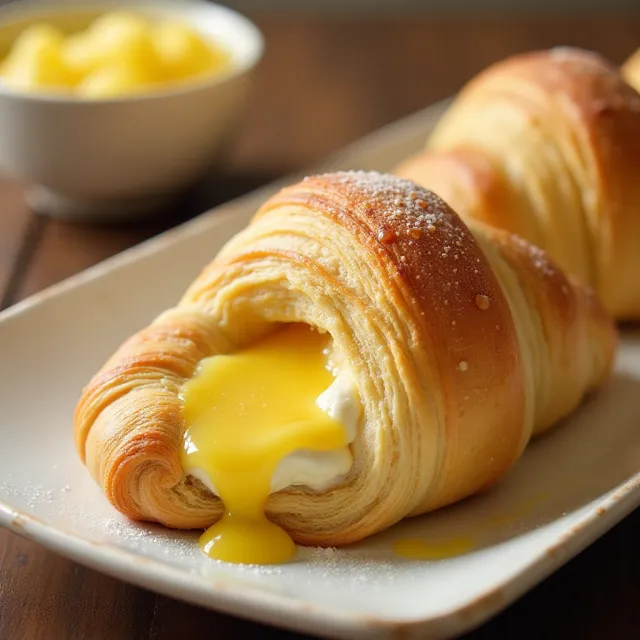 Lemon Cheesecake Creme Brulee Croissants