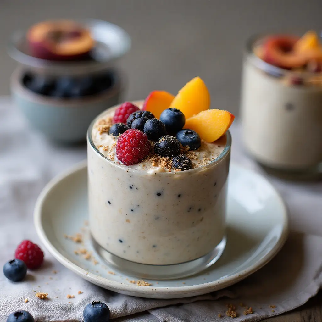 Vegan Overnight Oats with Chia Seeds and Fruit
