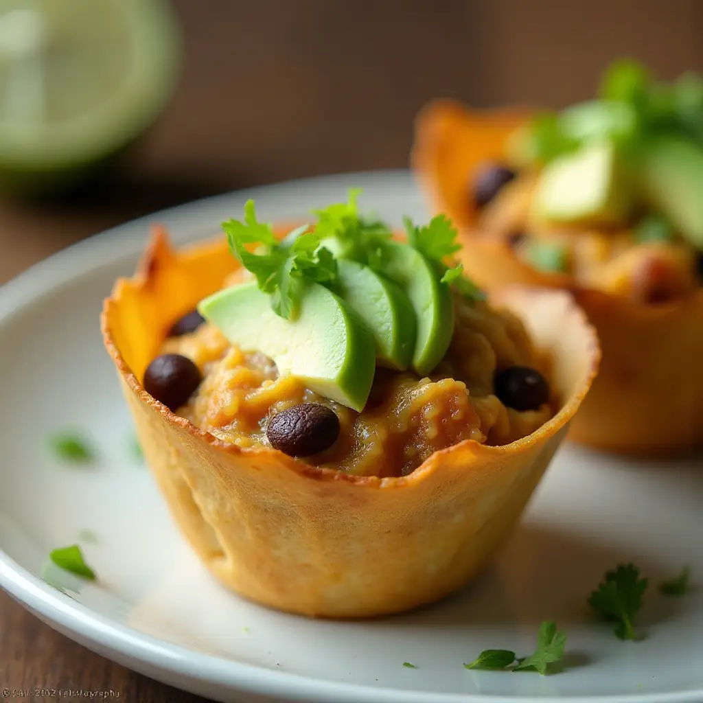 Sweet Potato and Black Bean Taco Cups