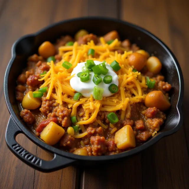 Tex-Mex Ground Beef and Potato Skillet