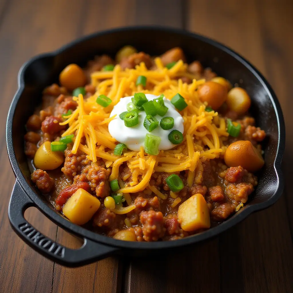Tex-Mex Ground Beef and Potato Skillet