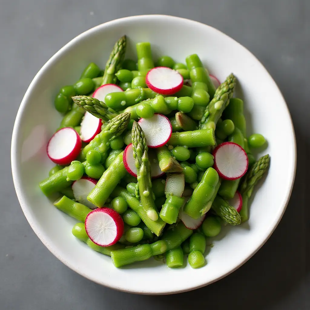 Asparagus, Snow Pea, and Radish Salad