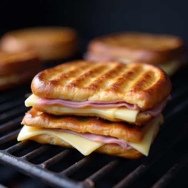 Ham and Cheese Pretzel Panini
