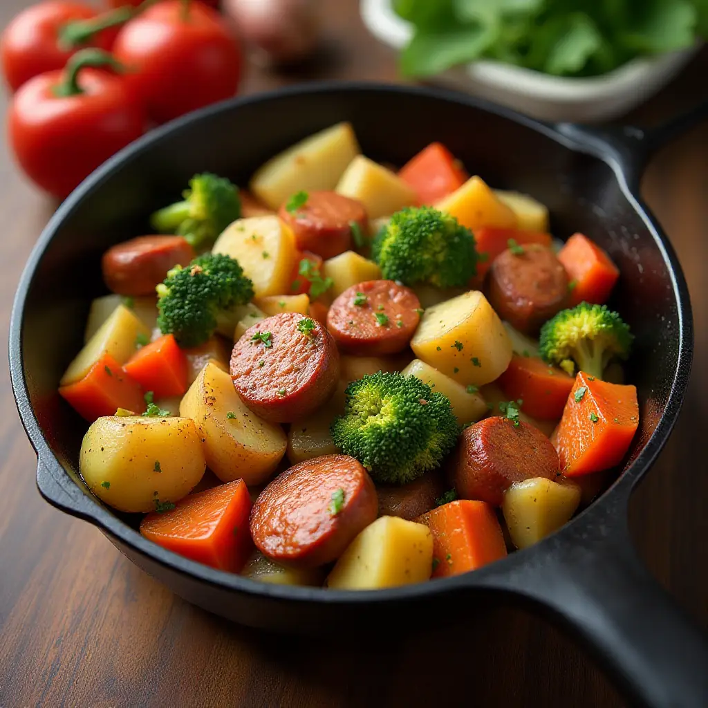 Skillet Sausage and Vegetables