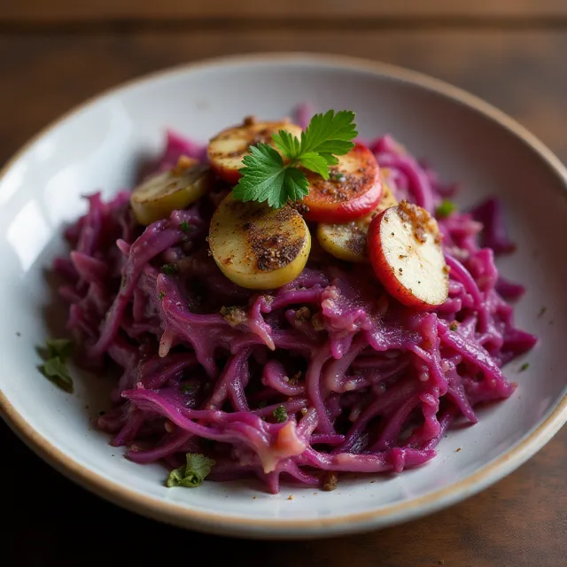 Warm Grilled Red Cabbage Slaw