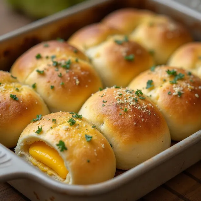 Cheesy Stuffed Garlic Hawaiian Rolls