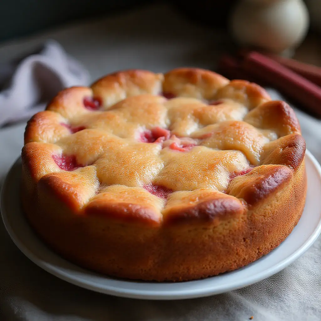 German Rhubarb Almond Cake