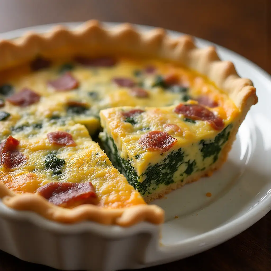 Spinach and Bacon Quiche