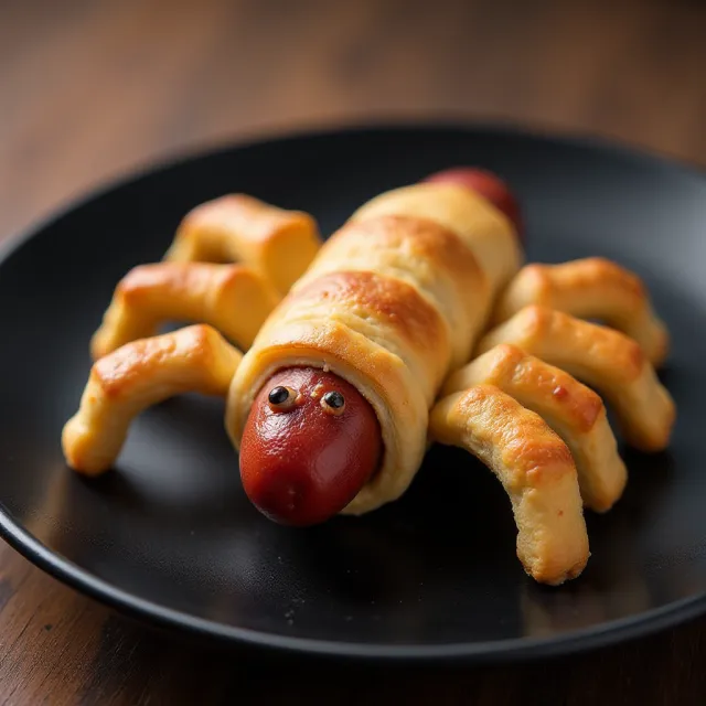 Spooky Spider Halloween Hot Dogs