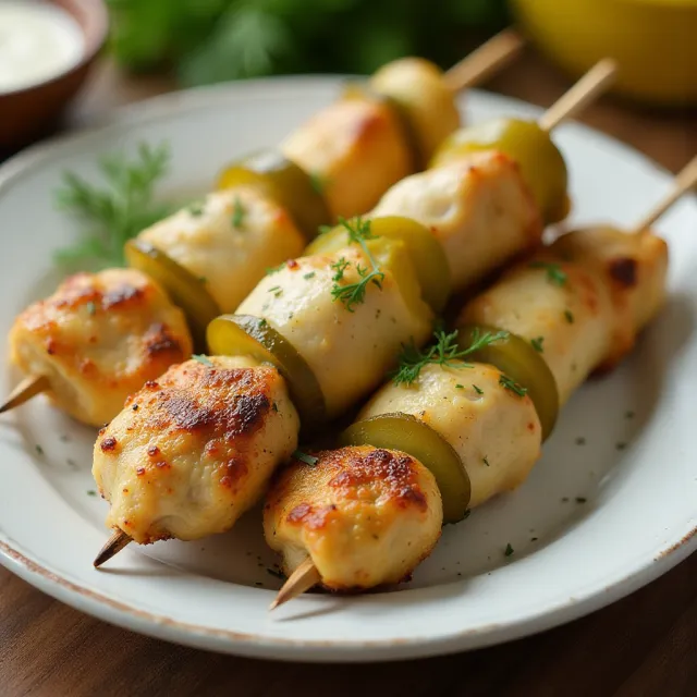 Dill Pickle Chicken Skewers