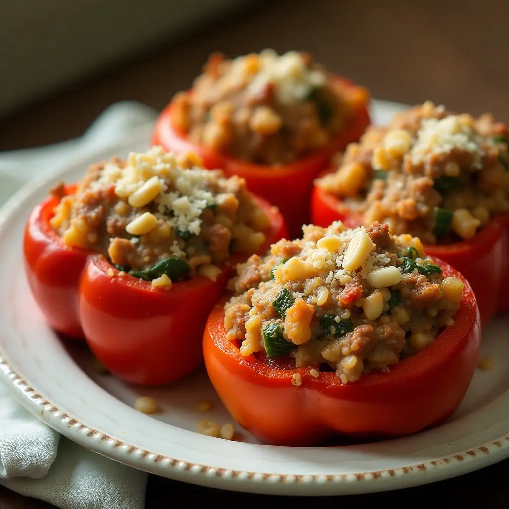 Orzo Stuffed Peppers