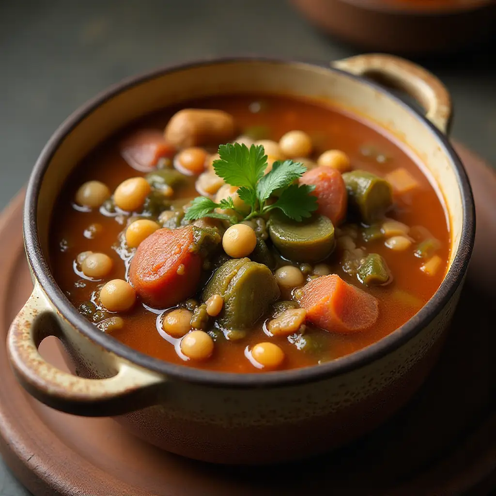 Black-Eyed Pea, Pork, and Mustard Green Gumbo