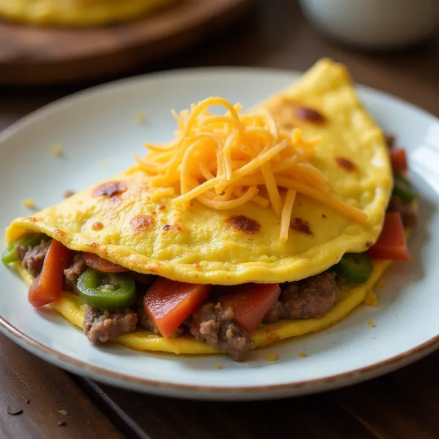 Bacon Cheeseburger Omelette