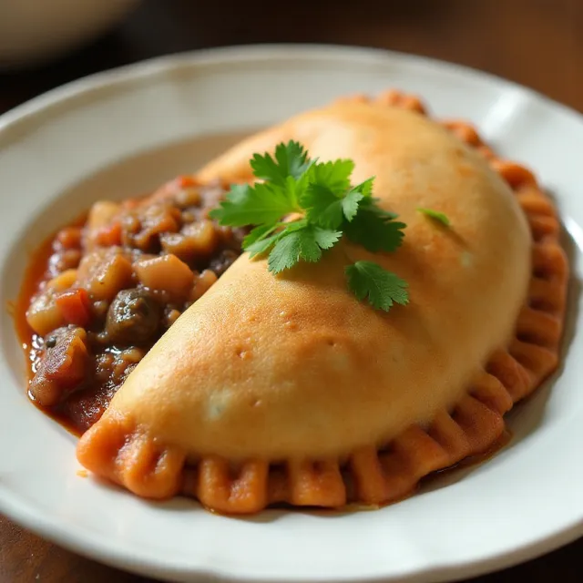 Fried Beef Empanadas with Olives and Sofrito
