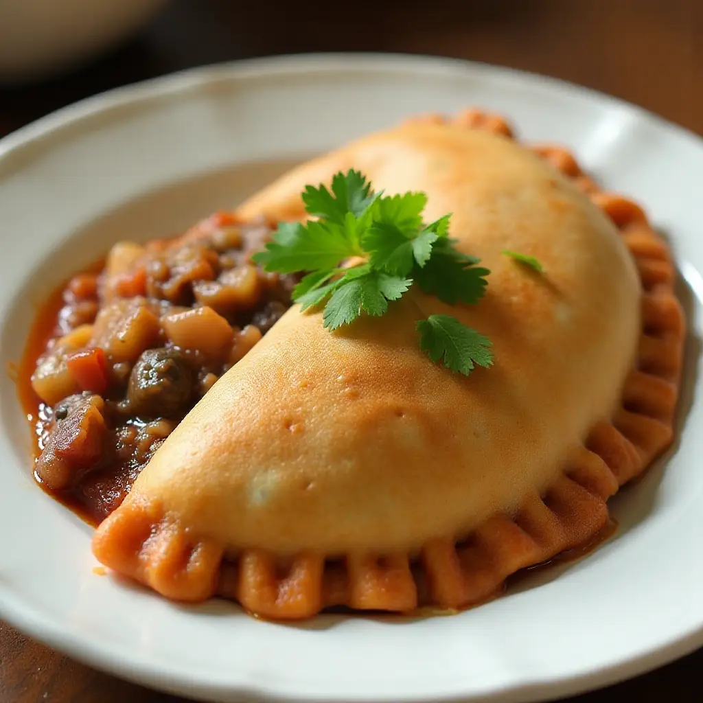Fried Beef Empanadas with Olives and Sofrito