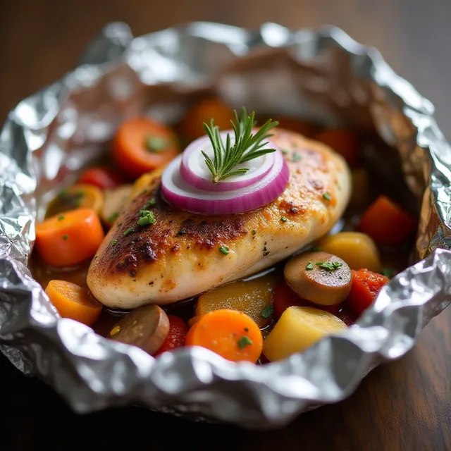 Oven-Baked Chicken and Vegetables in Foil