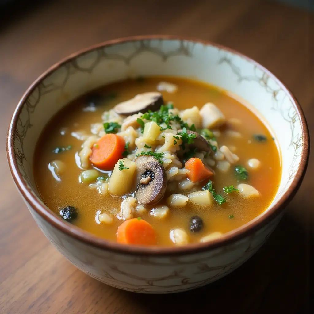 Chicken and Mushroom Wild Rice Soup