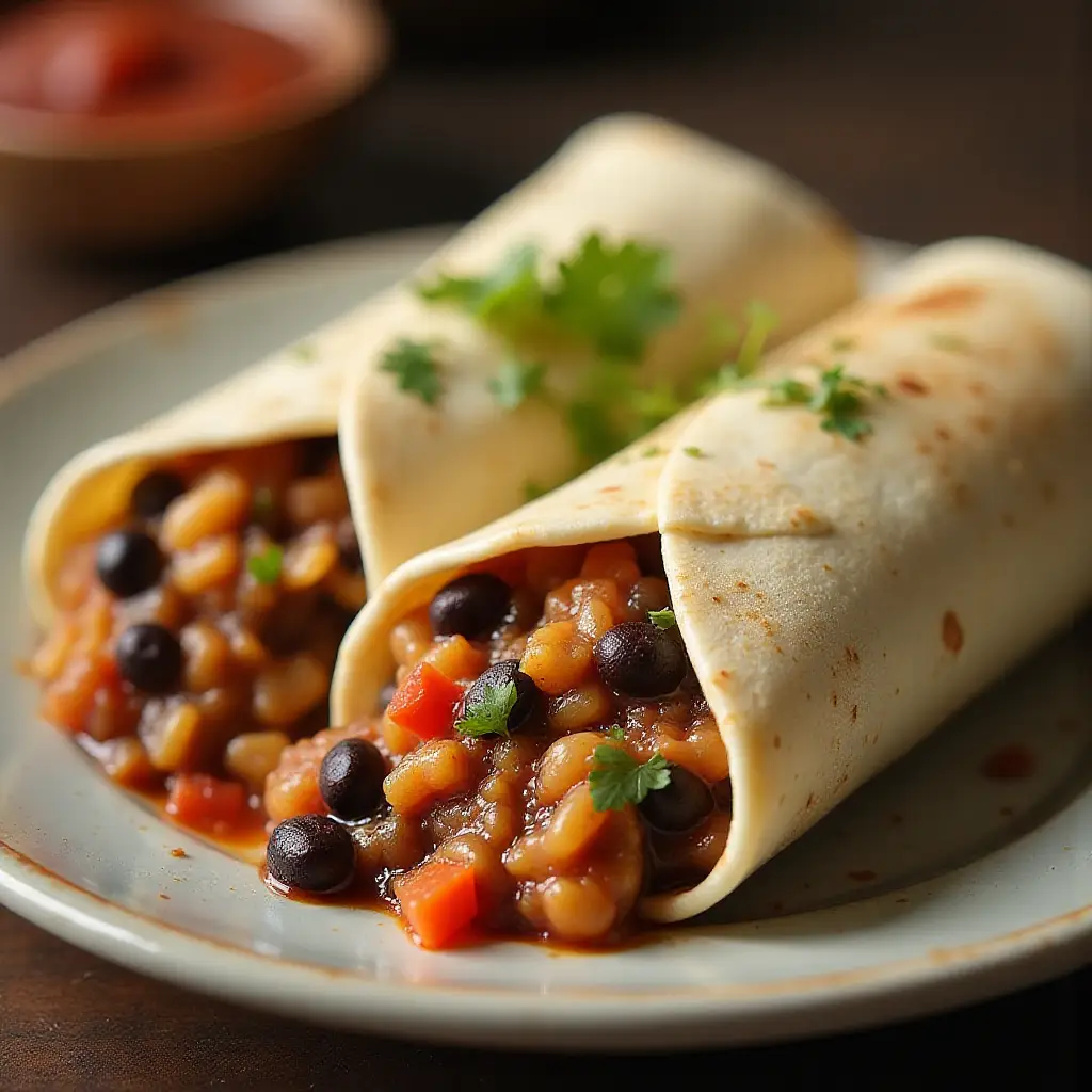 Black Bean and Rice Burritos