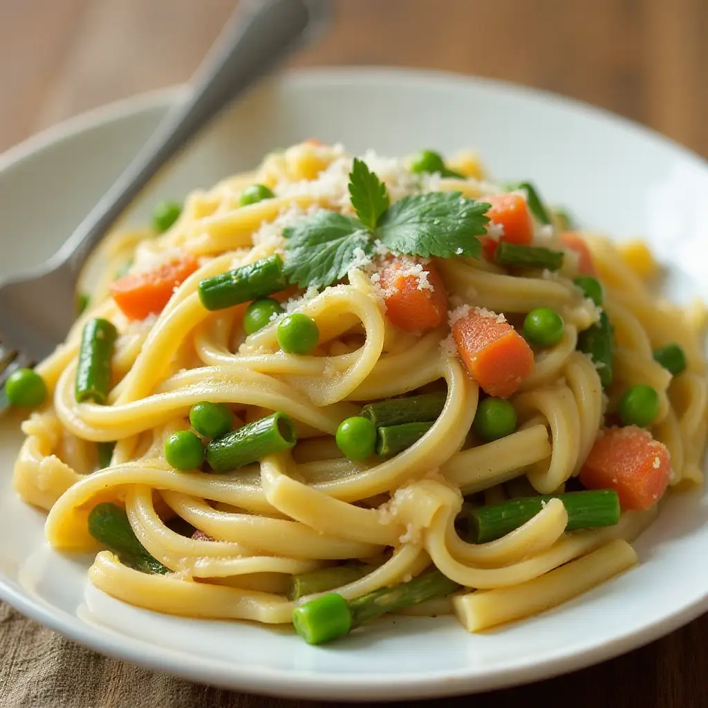 Pasta Primavera with Lemon Caper Sauce