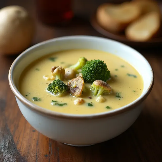 Creamed Broccoli and Mushroom Soup