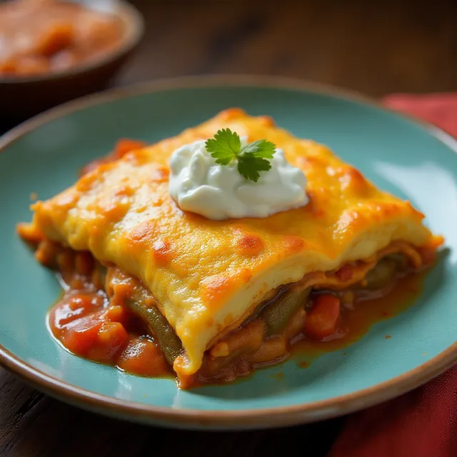 Hatch Chile Relleno Casserole with Ranchero Sauce