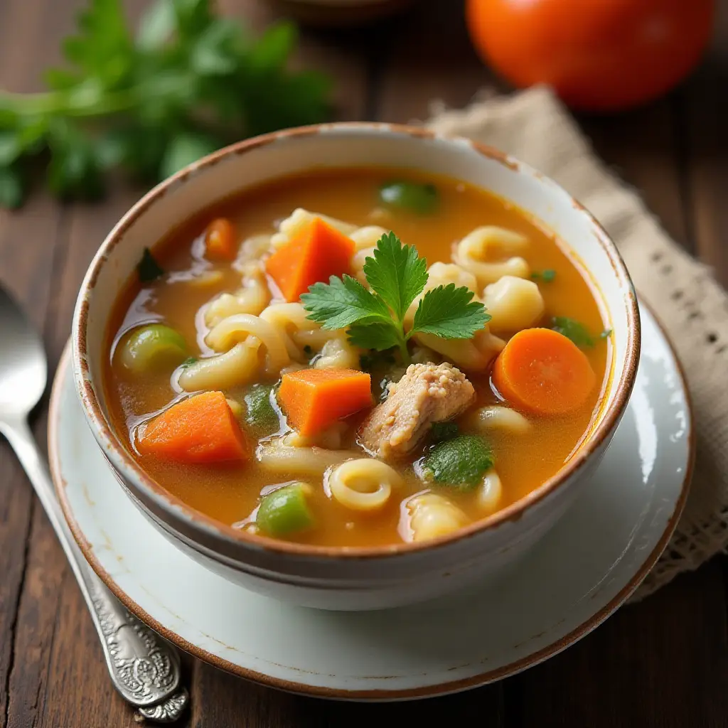 Faux-kin Noodle Soup (Vegan Chicken Noodle Soup)