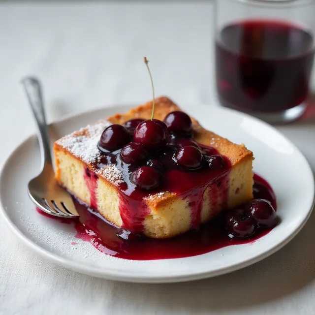 Cherry Torte with Cherry Prosecco Syrup