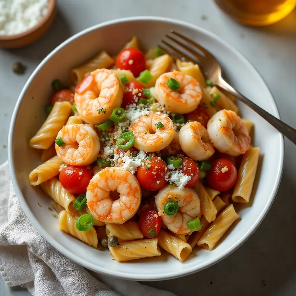 Shrimp Primavera with Goat Cheese