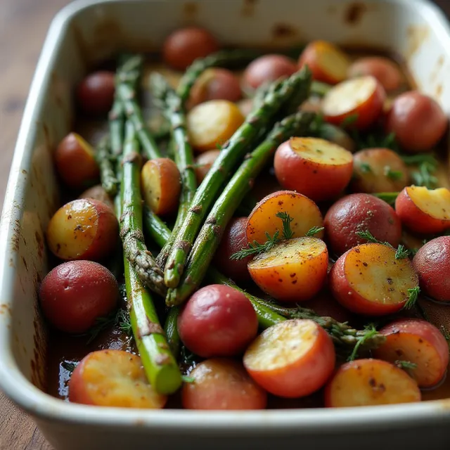 Oven Roasted Red Potatoes and Asparagus