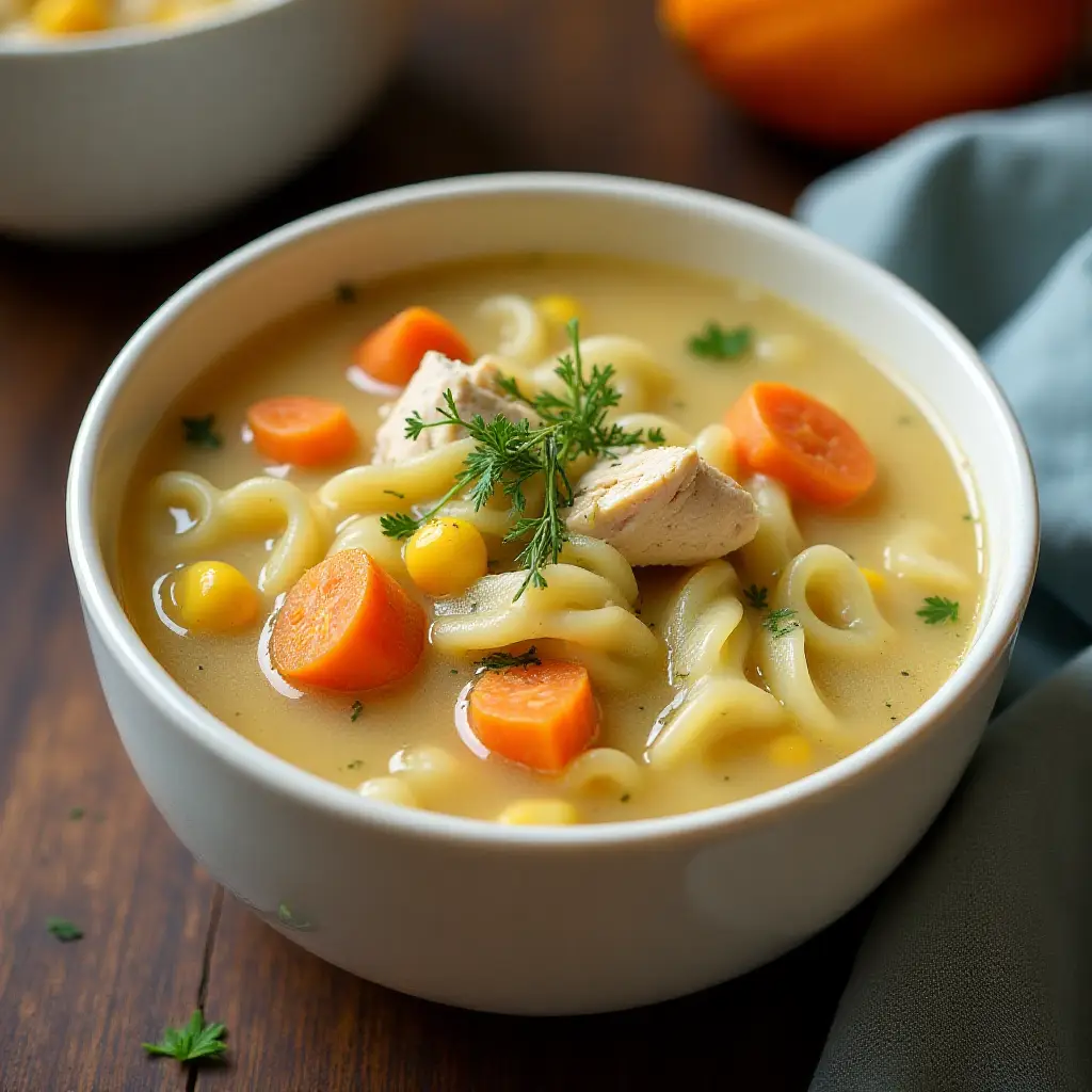 Creamy Chicken Egg Noodle Soup