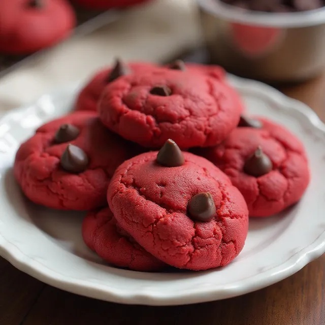 Red Velvet Chocolate Chip Cookies
