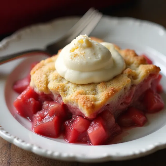 Old Fashioned Rhubarb Cobbler