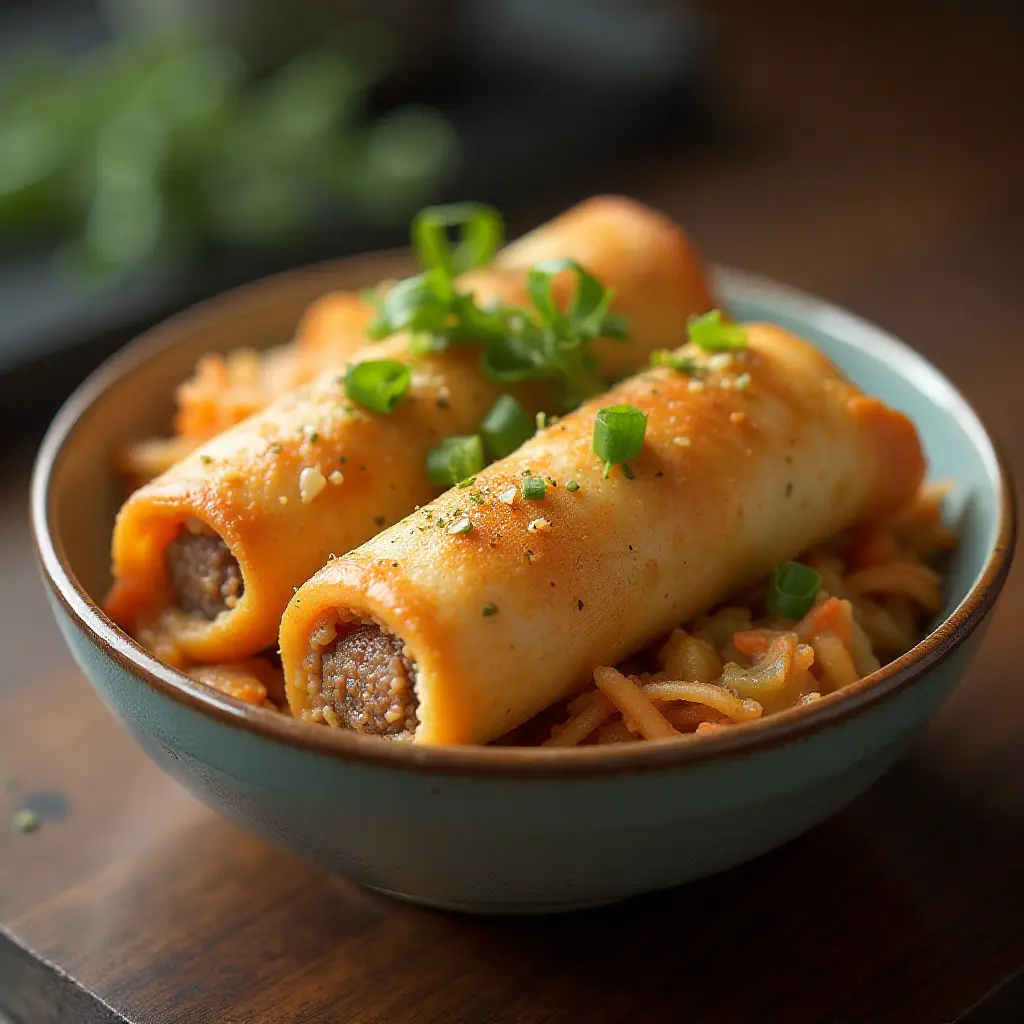 Sausage Egg Roll in Bowl