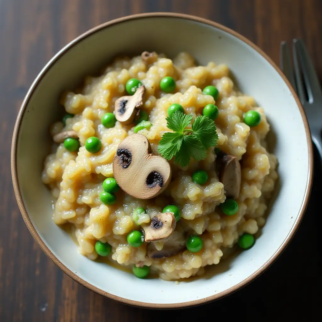 Mushroom and Pea Risotto