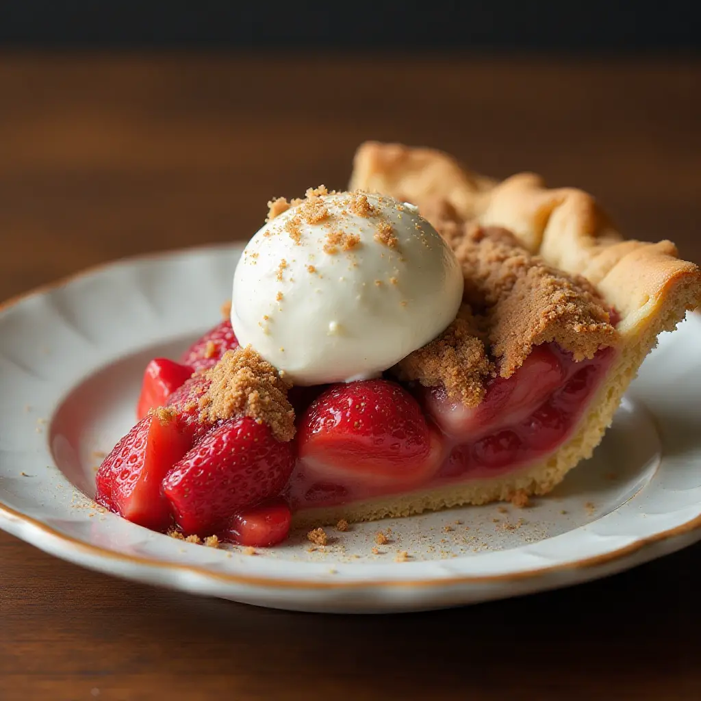 Strawberry Brown Sugar Sour Cream Pie