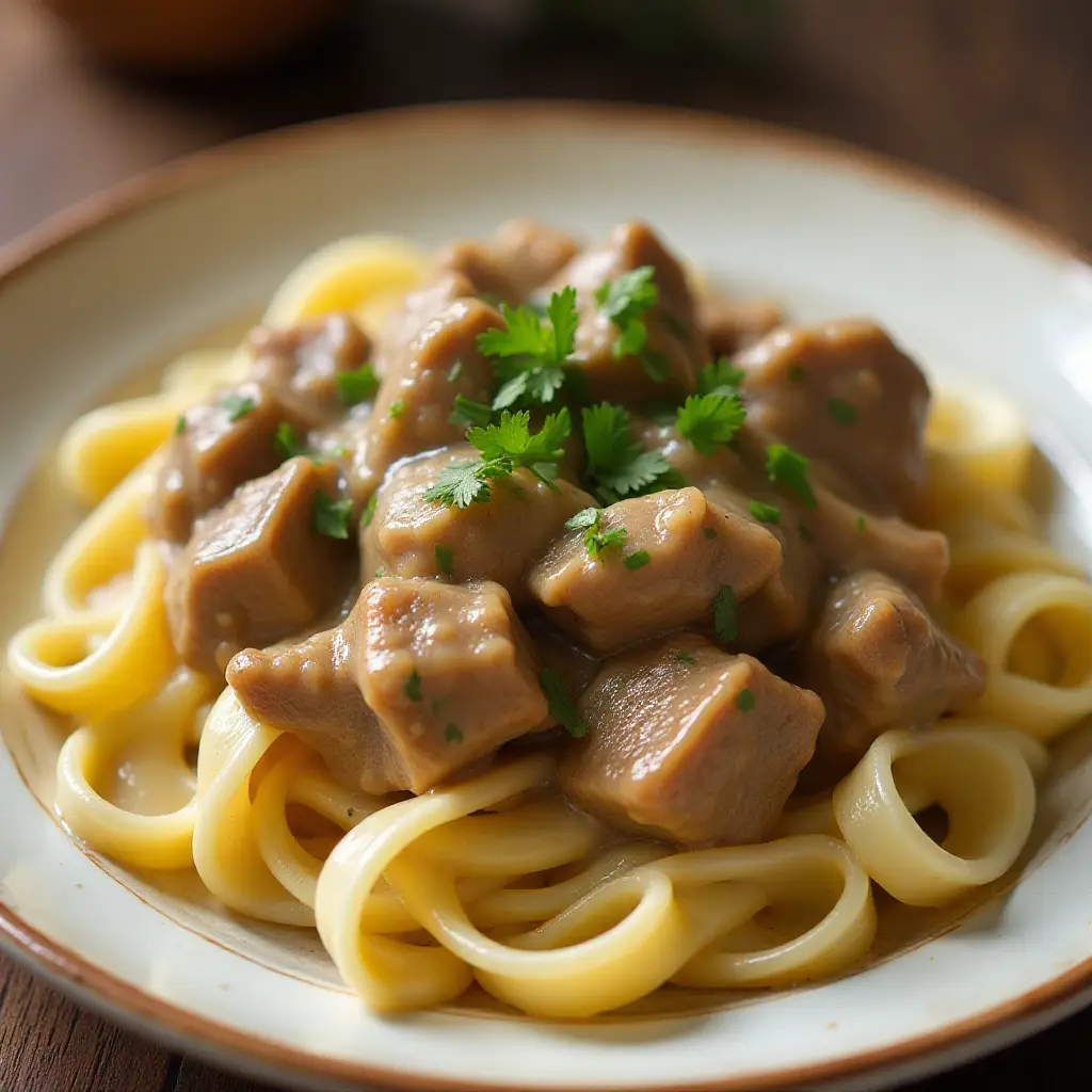 Slow Cooker Beef Stroganoff