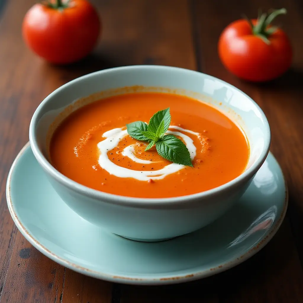 4-Ingredient Creamy Tomato Soup for Two