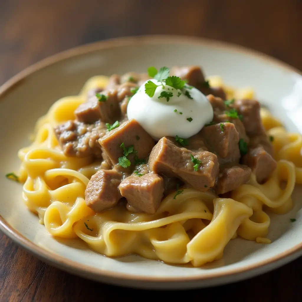 Easy Beef Stroganoff in the Slow Cooker