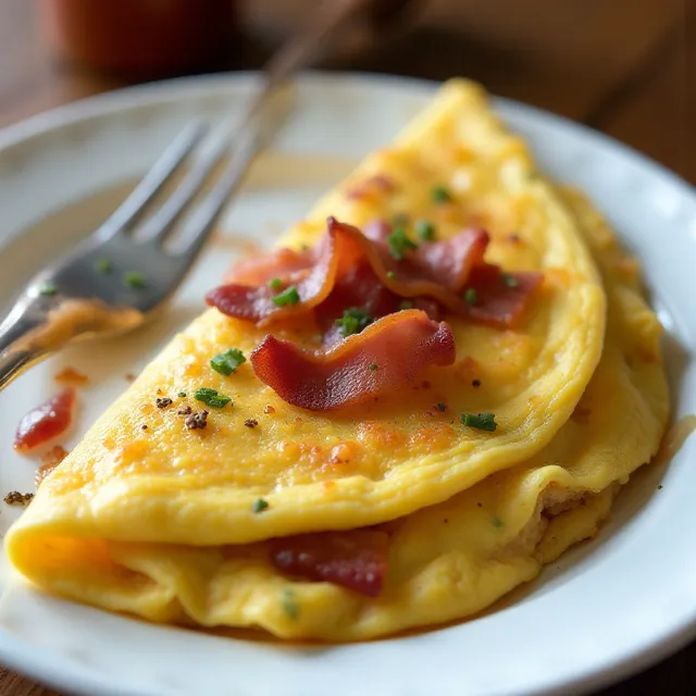 Deluxe Bacon Onion Omelet