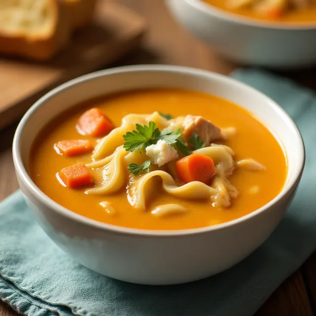 Creamy Buffalo Chicken Noodle Soup